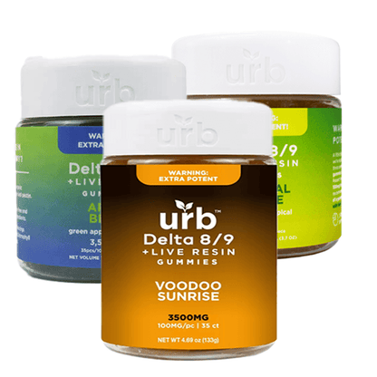 Urb 3500mg Delta 8+ Delta 9 Live Resin Gummies